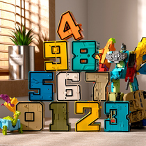 Digital fit deformation toy car king kong boy full set letter dinosaur robot 0-9 children 3-6 years old