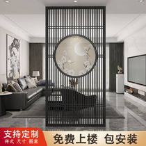 New Chinese screen partition wall living room bedroom entrance shielding grille solid wood entrance room modern simple