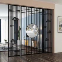 Hotel Chinese wrought iron screen Teahouse deck Living room Dining room partition Home office Light luxury entrance Stainless steel