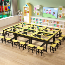Primary school kindergarten desks chairs stools Art tables painting desks childrens learning tables childrens learning tables