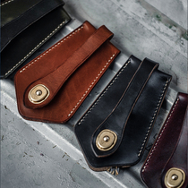 HK workshop New Horween cowhide brass hardware turtle back buckle retro hand-made car key case
