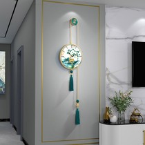 Good meaning new Chinese wall clock home living room decoration clock fashion atmospheric creative hanging wall silent quartz clock