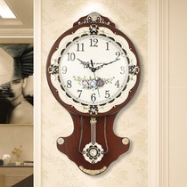 European-style clock wall clock living room silent Wall Watch household atmospheric quartz clock Chinese style simple Chinese style fashion clock