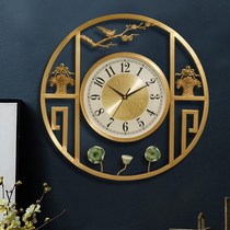 Pure brass New Chinese timepiece Home hanging bell Living room China Wind modern creative villas Xuanguan Atmospheric Clock Table