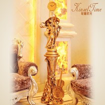 European-style floor clock living room retro American clock creative modern resin decoration standing clock goddess floor clock