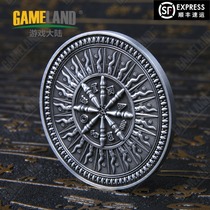 Game continent Wheel of Fortune double-sided Texas Holdem poker pressure plate plated ancient silver metal Zhuang chip coin pressure plate