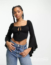 UK 02 18 2023 Current Guided Womens New Horn Horn Sleeve Dark High Waist Sweater