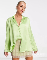 British 08 13 2022 trend-oriented womens new lapel silky long-sleeved all-match shirt