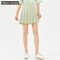 Metersbonwe plaid skirt A-line skirt children 2020 new summer school style pleated high waist skirt