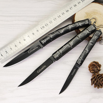 Ten-grip household fruit knife bamboo knife camping self-defense pocket knife mini keychain knife outdoor carry-on folding knife
