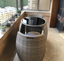 Balcony Small Table And Chairs Net Red Home One Table Two Chairs Outdoor Balcony Creative Casual Table And Chairs Combined Rattan Chair Three Sets