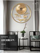 New Chinese light luxury all copper wall clock living room modern clock European silent fashion atmospheric pure copper Villa quartz clock