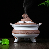 Ruyao ceramic tower incense sandalwood stove plate incense burner Creative household indoor tea ceremony plate incense box Agarwood table incense burner