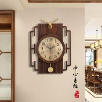 New Chinese hanging clock Living room Home Fashion China Wind creative personality Living room Decoration Clock Atmospheric Nordic Clock