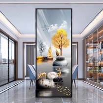 Modern light luxury glass screen partition living room door cover decorative porch household small apartment custom simple European tree