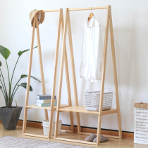 Nordic solid wood coat rack rack floor-to-ceiling indoor simple modern simple home Japanese bedroom hanger