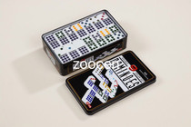 5210 double 9 iron box white color melamine domino set double nine DOMINOES 55 DOMINOES