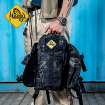 McGhos MagForce new double shoulder oil wax cloth backpack Magic for 17  Pioneer Backpack 7106 on foot