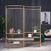 Ming war shelf screen partition living room Nordic simple modern porch double-sided folding mobile partition cabinet