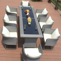  Dream house outdoor courtyard balcony table and chair rattan chair Nordic style hotel restaurant cafe rattan table and chair customization