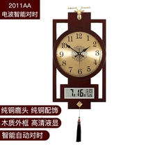 New Chinese calendar hanging clock Living room Chinese Wind Creative Home Decorative Retro Atmospheric Clock Hanging Wall Art Timepiece
