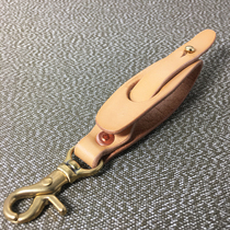 Goalkeeper original financial cloth buckle imported head layer of cow leather key buckle waist hanging copper hardware package bag hanging decoration for tanning leather