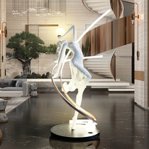 Dance studio humanoid art sculpture floor lamp designer shopping mall exhibition hall large resin ornaments for sale