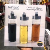 BARENTHAL glass vinegar bottle three-piece set 450ml automatic open cap oil-proof tank vinegar pot oil pot oil bottle