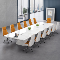 Baking varnish conference table and chair long table simple modern furniture white medium and large negotiation table conference room custom desk