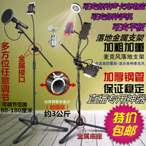 Professional aggravated microphone stand tripod stage stand floor microphone stand tablet phone stand wheat stand