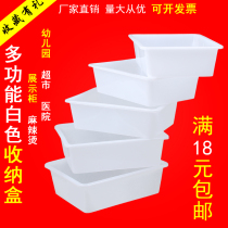 White plastic box rectangular uncovered storage fresh box commercial small food supermarket freezer spicy hot ice plate
