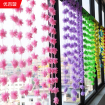 Wedding New House ribbon pull flower color strip wedding room roof ceiling scene layout National Day Mid-Autumn Festival decorations shop