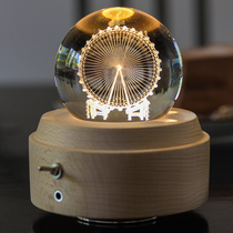 Glowing Ferris wheel crystal ball rotating music box Music Box Music Box birthday wedding wedding send girlfriend girlfriend Christmas gift