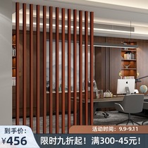 New Chinese screen partition column solid wood background partition wall office company front cover decorative column porch