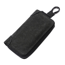 Home key hanging bag mens cowhide waist simple large capacity car zipper key bag card key integrated bag