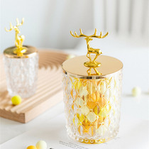 Spend time Half Autumn Mountain light luxury European crystal glass home storage good goods toothpick tube hotel candy jar