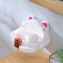 Soap box non-perforated wall-mounted soap rack drain fat house box toilet rack soap artifact