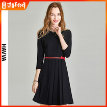 Havva2019 autumn and winter new seven point sleeve bottom dress pleated skirt closed waist inside skirt children q4872