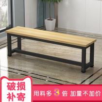 Simple long bench bench stool shoe shop change shoe stool shopping mall rest stool small square low stool iron wooden leather soft stool