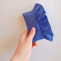 Small cute frill tissue packaged blue linen tissue mini tissue sleeve carry-on paper drawing packing bag Japanese