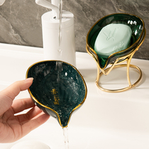Light luxury soap box household soap box drain rack non-punch creative fashion soap rack soap dish tray