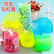 Childrens educational toys colorful spring coil rainbow circle colorful circle telescopic elastic circle magic circle childrens large