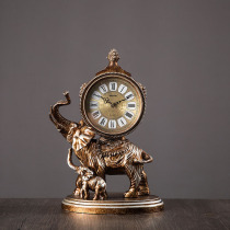 Eurostyle Creative Antique Elephant seat clock Living room Home Clock Pendulum Pieces Bedroom Desktop Bench Clocks American Clocks