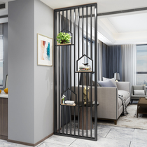 Nordic light luxury screen partition Simple creative entrance Wrought iron decoration Living room Dining room hollow wall shelf