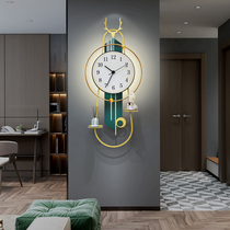 Light luxury clock wall clock living room modern simple home fashion wall hanging clock Light restaurant background wall watch decoration