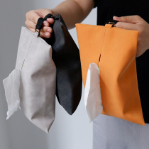 Car towels towels European and American amniotic wool leather sanitary paper towel containing bag minimalist for home case hanging type paper bag