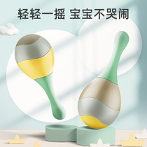 Baby toy small sandhammer newborn baby look up early to catch hearing gripping training can nibble the rattle red