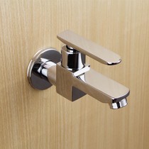 Toilet mop pool faucet into the wall single cold bathroom faucet full copper fast open faucet 4 points water nozzle Black