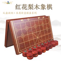 Ten finished Chinese chess solid wood folding portable checkerboard large adult set for beginners to send elders