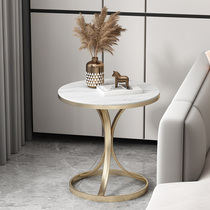Light luxury Rock board side a few small coffee table marble living room sofa corner simple creative balcony small round table side cabinet
